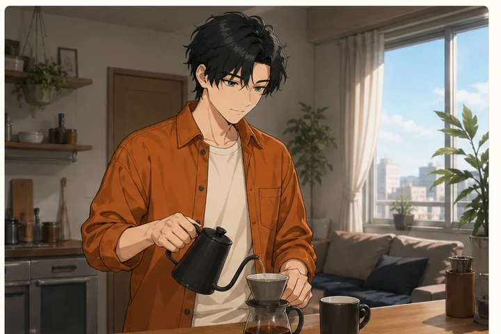 Slice-of-life anime-style — An anime style emphasizing small everyday gestures, natural expressions and quiet time.