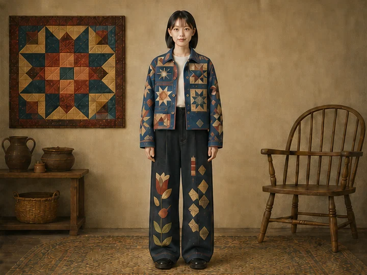 Americana — A cultural visual term referring to traditional American folk art and material culture, including quilts, carving, carriage signs and gameboards.