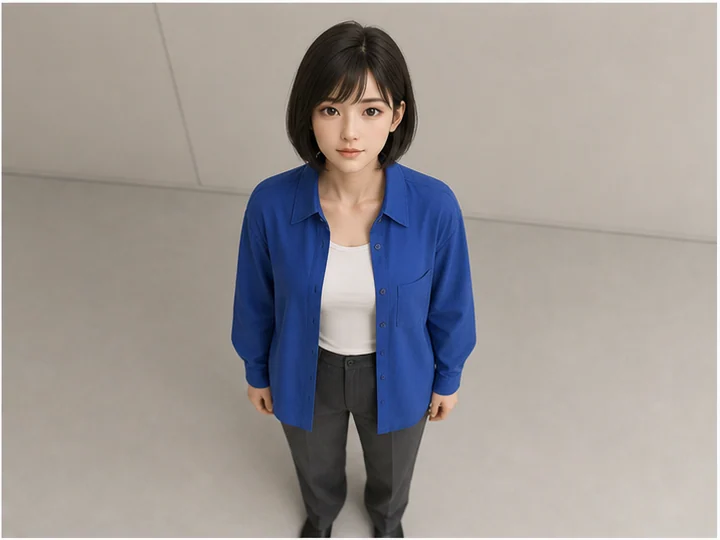 High-angle shot — A shot made with the camera above the subject, looking downward.