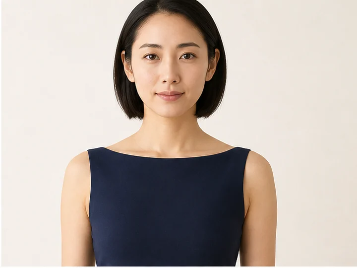Boat neckline — A wide shallow neckline running horizontally near the collarbones.