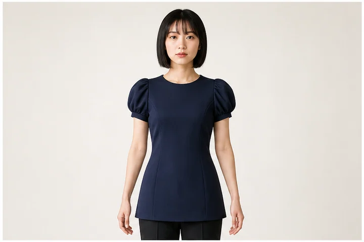 Puff sleeve — A short sleeve gathered at cap and cuff into compact rounded volume.