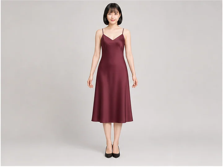 Slip dress — A minimal fluid dress suspended from thin spaghetti straps.