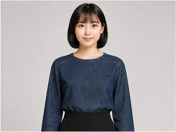デニム — 白い緯糸がのぞく斜め綾目を持つ丈夫な綿織物。
