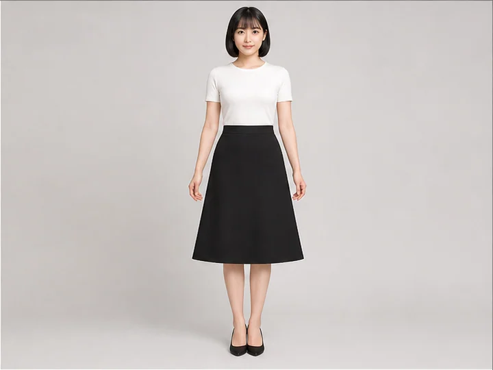 A-line skirt — A skirt that widens gently from a fitted waist toward the hem in an A-shaped outline.