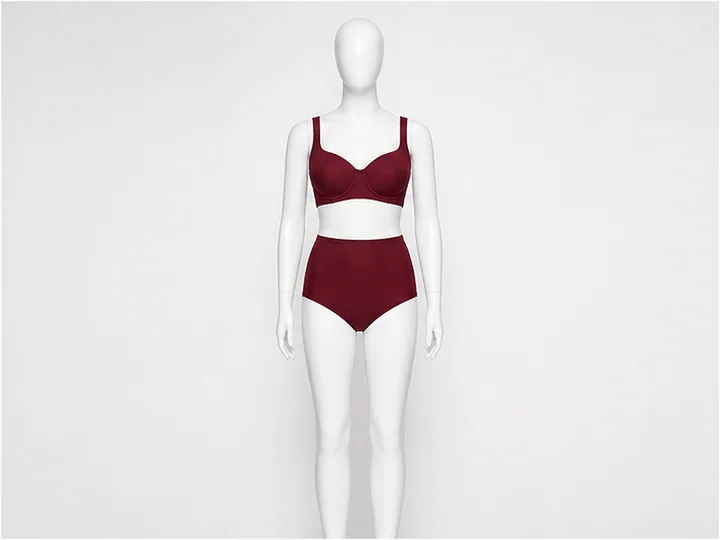 High-waist bikini — A two-piece swimsuit whose bottom rises to the natural waist near the navel.