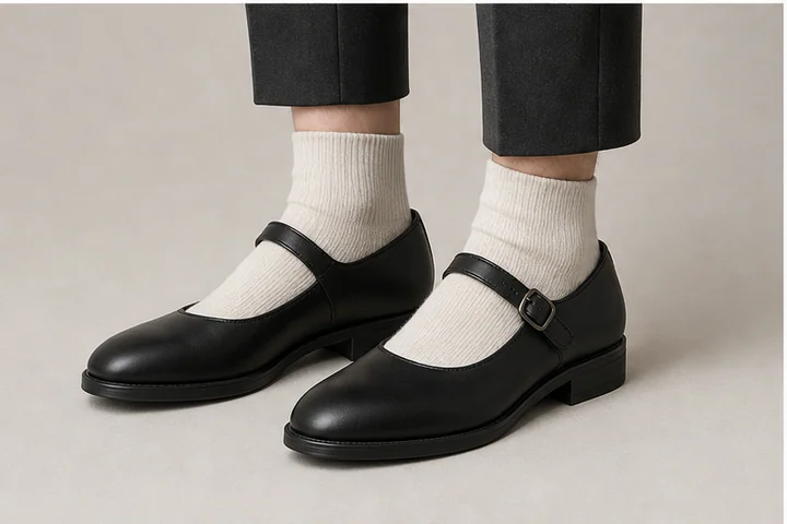 Mary Jane — A closed-toe shoe defined by one or more straps crossing the instep.