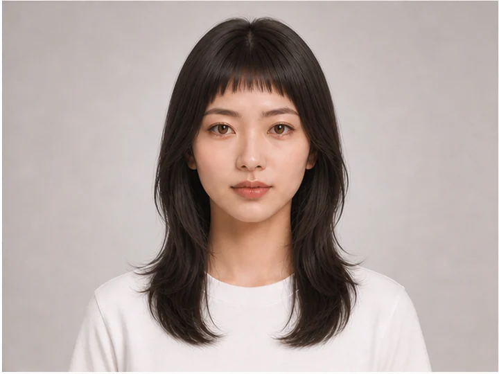 Baby bangs — An exceptionally short fringe ending well above the eyebrows and exposing much of the forehead.