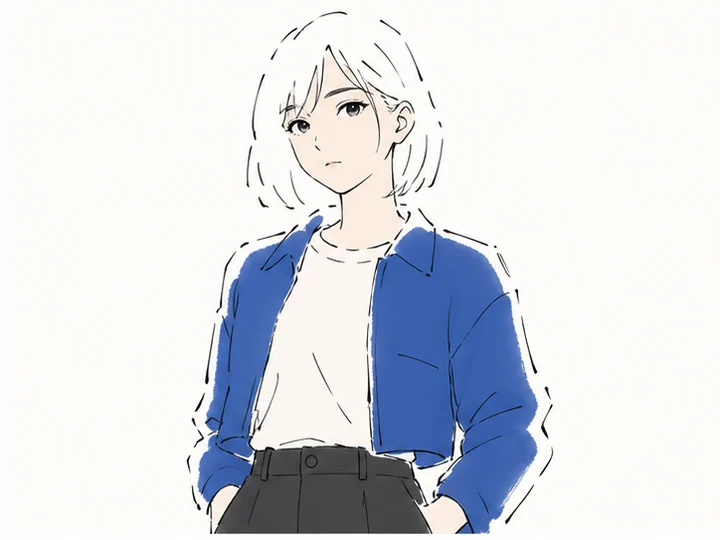 途切れた輪郭線 — 輪郭の一部を意図的に描かず、離れた線分と余白で形を示す表現。