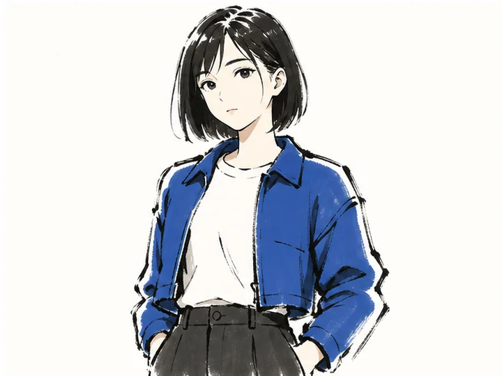 筆線 — 筆圧、かすれ、にじみを残したインク筆による表情豊かな線画。