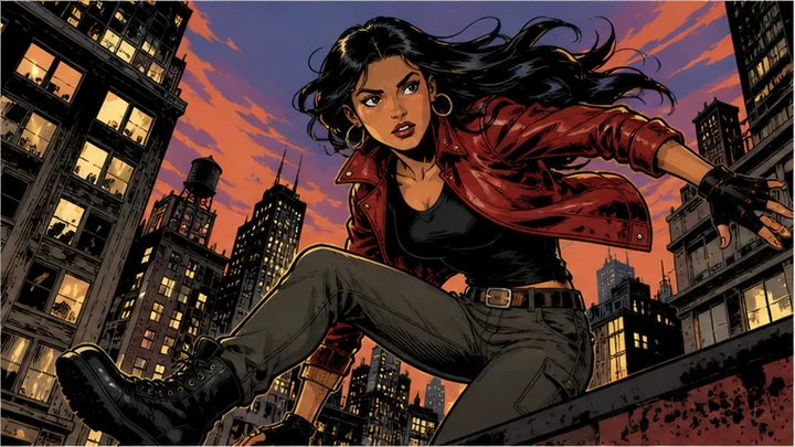 American comic-style — A broad shorthand for US comics using bold ink, dimensional shadow and saturated print colour.
