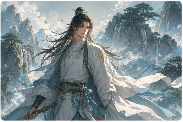 Chinese manhua-style — A shorthand for Chinese-language colour comics, often using flowing wuxia or xianxia costume design.