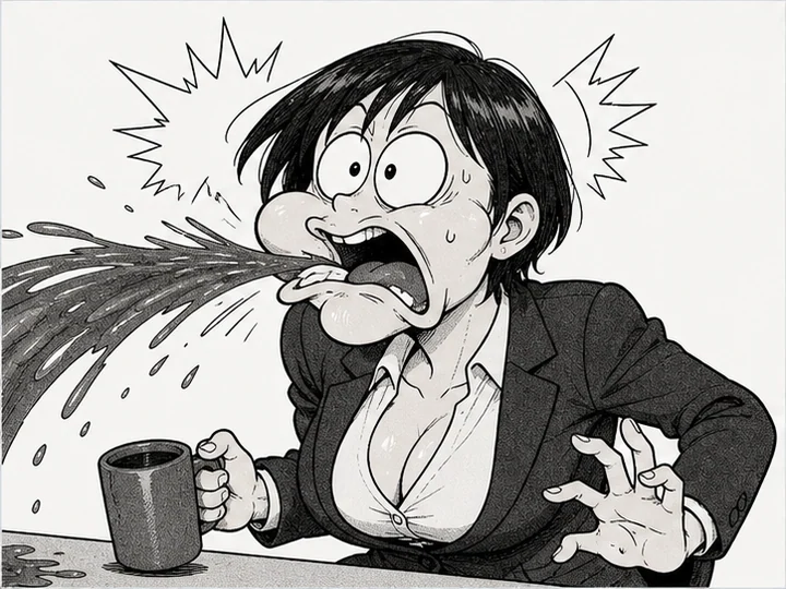 Gag manga-style — A comic style that exaggerates faces, bodies and timing for humour.