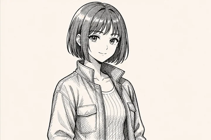 カケアミ — 短い斜線を方向違いに重ねて濃淡を作る漫画技法。