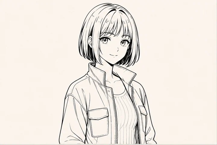 Manga inking — The finished line stage that clarifies a sketch through controlled ink weight and black.