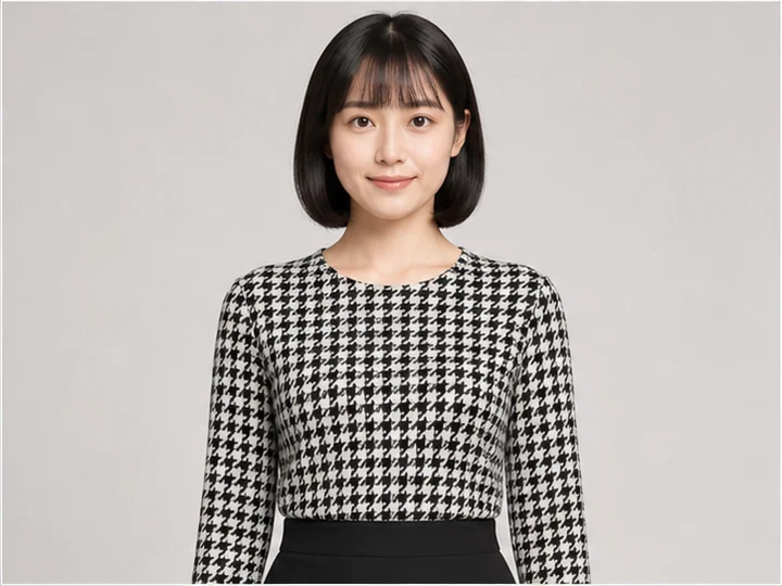 Houndstooth — A two-colour broken check made of pointed four-cornered shapes.
