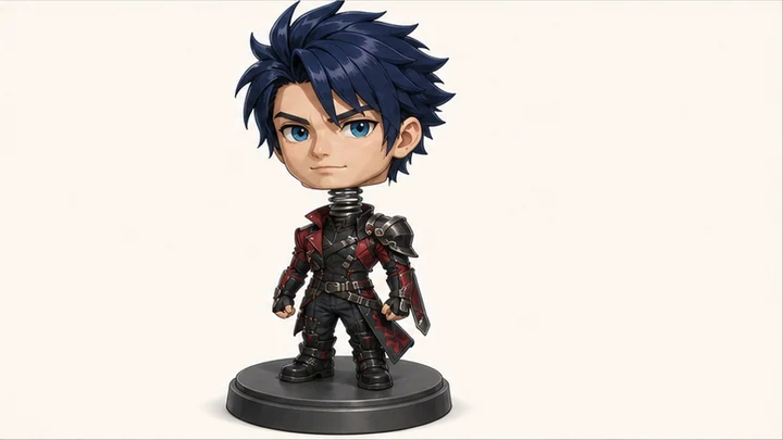 Bobblehead proportions — A figurine proportion combining a large head, thin neck and small body.