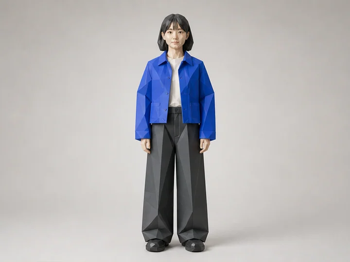 ローポリ3D — 少ないポリゴン数と平面の集合を意図的に見せる、角張った3D表現。